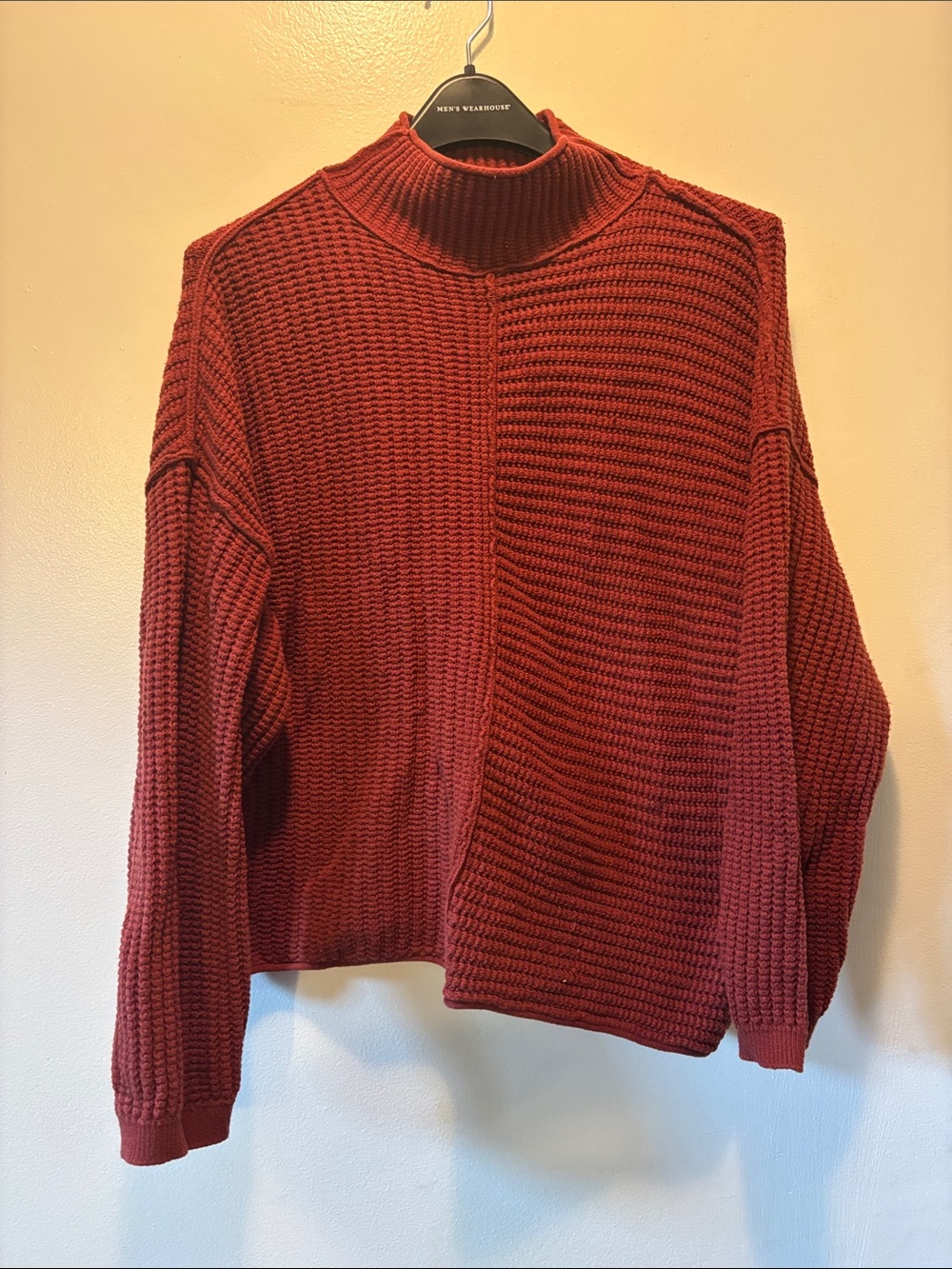 Sonoma Chunky Ribbed Mock Neck Sweater - Burnt Orange